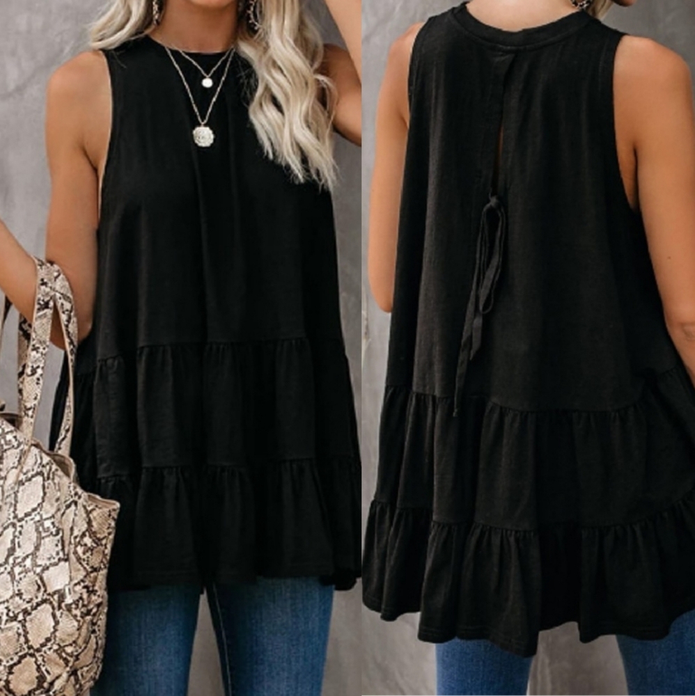 Hannah Ruffled Hem with Tie Back